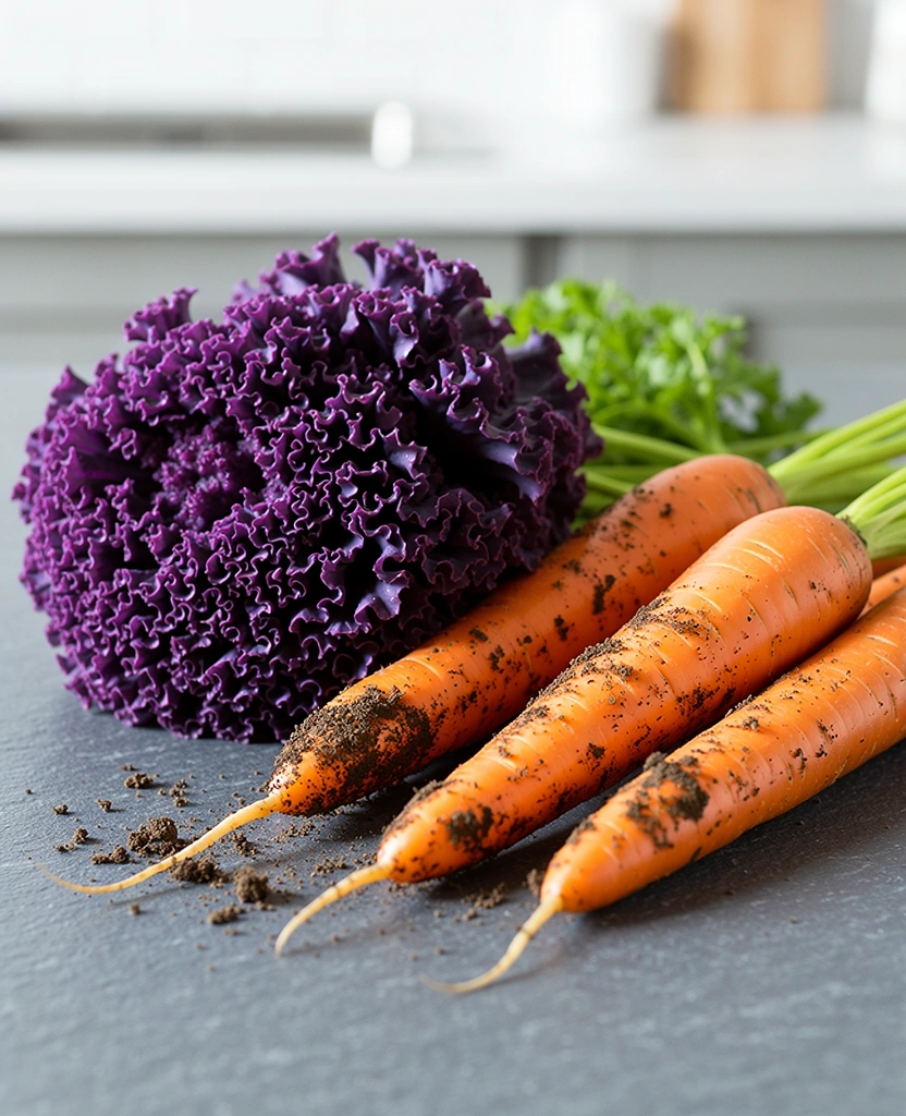 Frisches Gemüse auf einer Arbeitsplatte